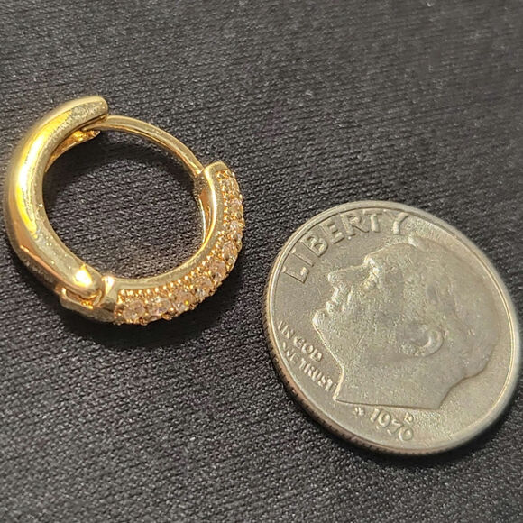 Gold Plated Huggie Earrings - Picture 5 of 10